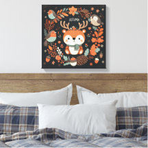 Utandningsvägg för Cute Boho Autumn Hjort Decal