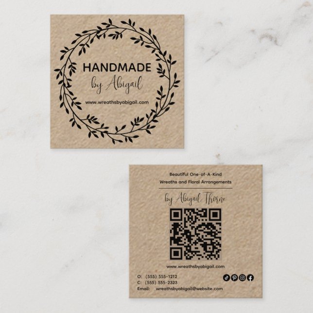 Utandningsventiler handgjorda | Affärskort för han Fyrkantigt Visitkort (Fram/baksida)