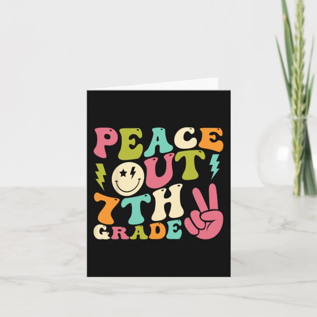Utanför 7:e Klass Groovy Studenten förra skoldagen Kort (Framsida)