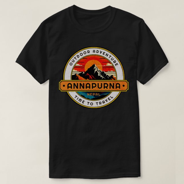 Utanför Äventyr Annapurnas bergsutformning T Shirt (Design framsida)