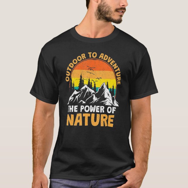 Utanför Äventyr utforskar naturens kraft T Shirt (Framsida)