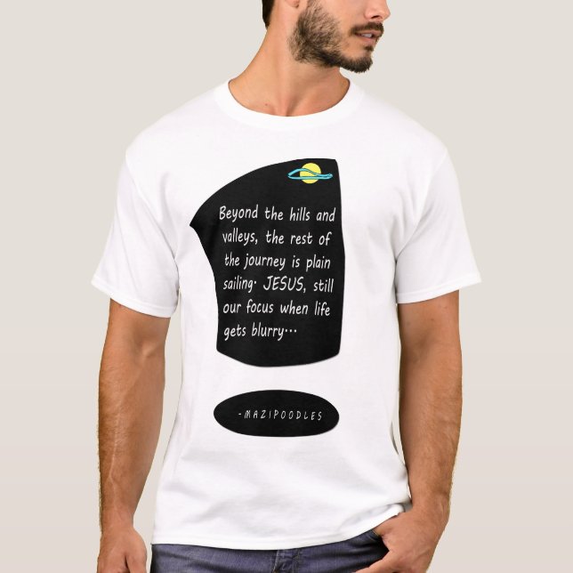 Utanför Backen med Jesus - Vita Brev T Shirt (Framsida)