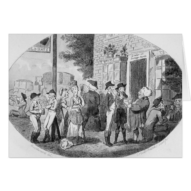 Utanför den gammala hattkrogen hälsningskort (Framsidan Horizontal)