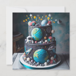 UTANFÖR DEN HÄR VÄRLDEN BARNS FÖDELSEDAG CAKE KORT