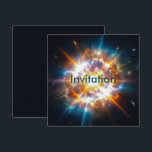 Utanför denna värld kosmiska rymden inbjudningar<br><div class="desc">Skjut i gång den mest spännande festligheten under året med dessa fantastiska fyrkantiga rymdtemade festinbjudningar. Denna otroligt coola inbjudan har en livfull, episk supernovaexplosion som strålar intensivt orange och blått ljus över en mörk stjärnbeströdd bakgrund. Den sätter perfekt tonen för en spännande och actionfylld pojkfödelsedagsfest, en laser tag-event eller en...</div>