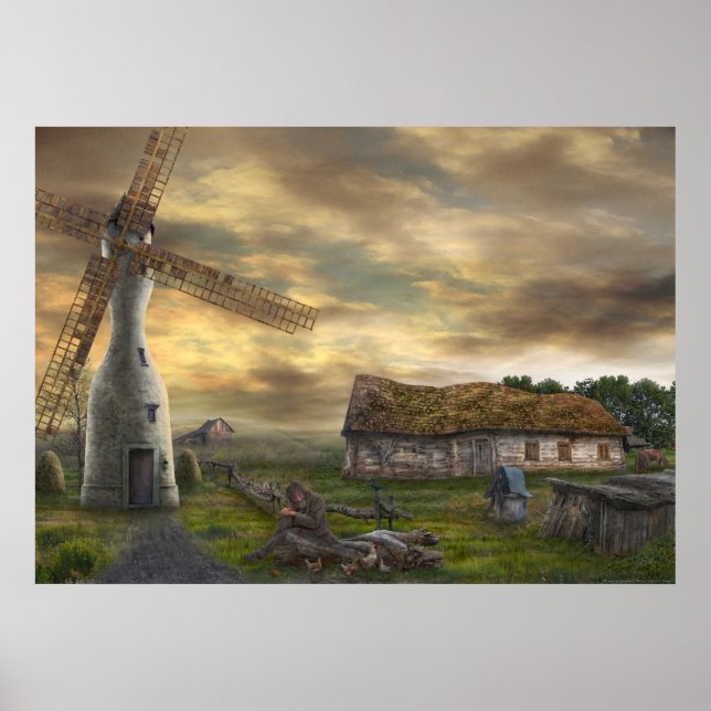 Utanför det sista horisonten | Digital surrealisti Poster (Framsidan)