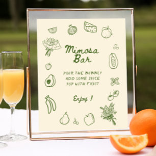 Utanför Grönten Hand plockade Mimosa Pub Poster