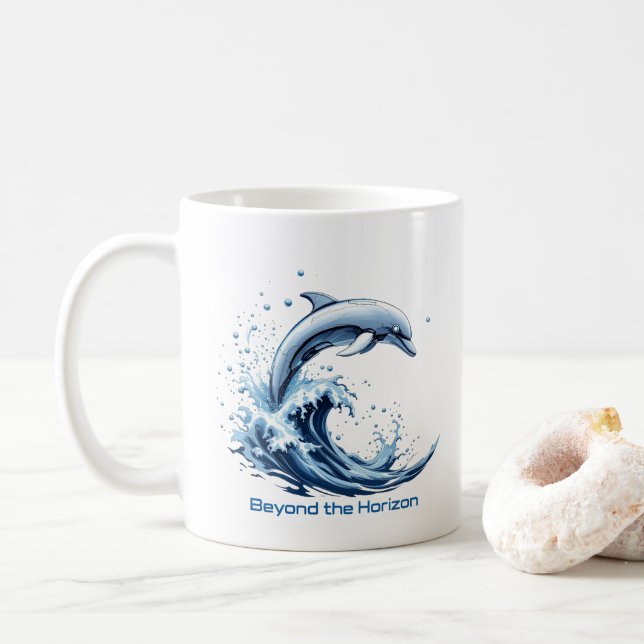 Utanför Horisont - Dolphin Wave Mugg (Med munk)