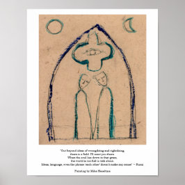 Utanför idéerna dikt av Rumi Poster