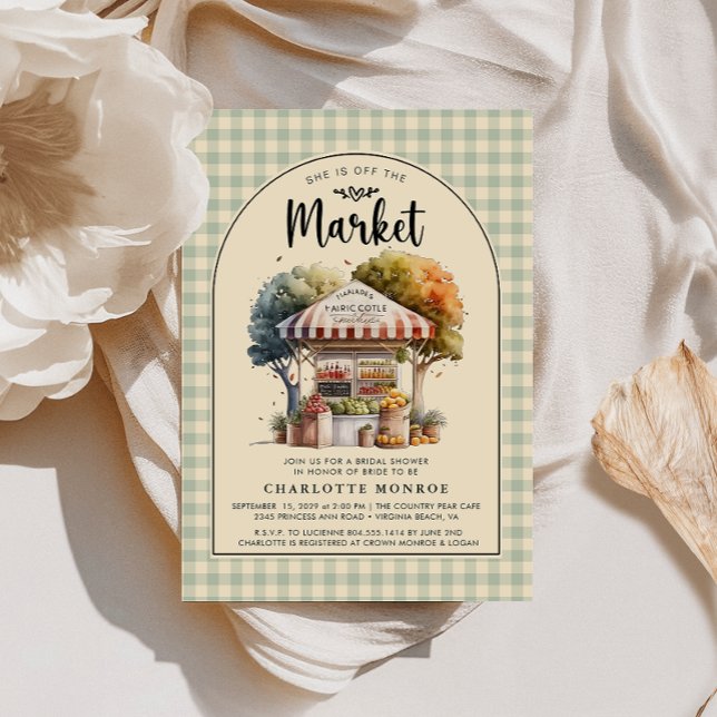Utanför Inbjudningskort för möhippan (Off the Market Bridal Shower Invitation )