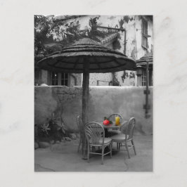 Utanför kafé med färg stänk vykort