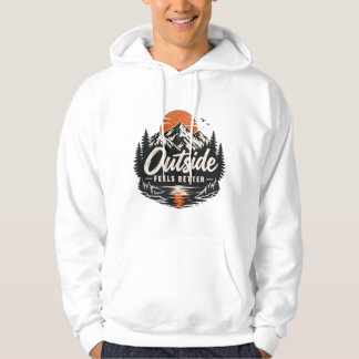 Utanför känns det bättre Mountain Nature Adventure Hoodie