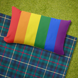 Utanför klassiskt HBT TQ Gay pride Rainbow Flagga Lumbarkudde