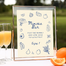 Utanför marknaden Blue Hand plockade Mimosa Pub Poster