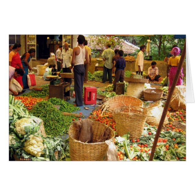 Utanför marknadsföra i Indien Hälsningskort (Framsidan Horizontal)