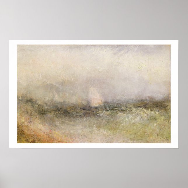 Utanför Nore: Vind och Vatten, 1840-5 (olja på pap Poster (Framsidan)