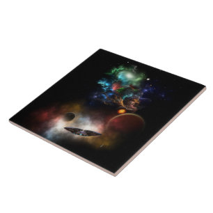 Utanför rymd- och tidsrymd och Fractal Art II-rymd Kakelplatta