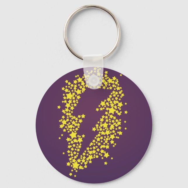 Utanför stjärnorna (Blixt) (Färgad) Nyckelring (Framsida)