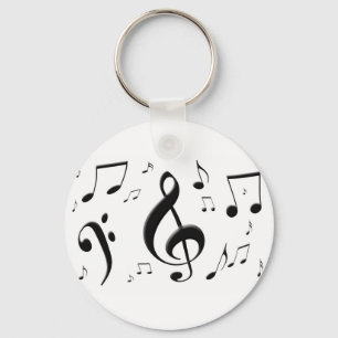 Utåtbuktad musik noter Keychain Nyckelring