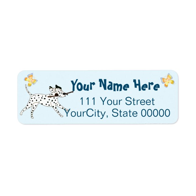 Utåtriktad dalmatinerälskare returadress etikett (Framsidan)