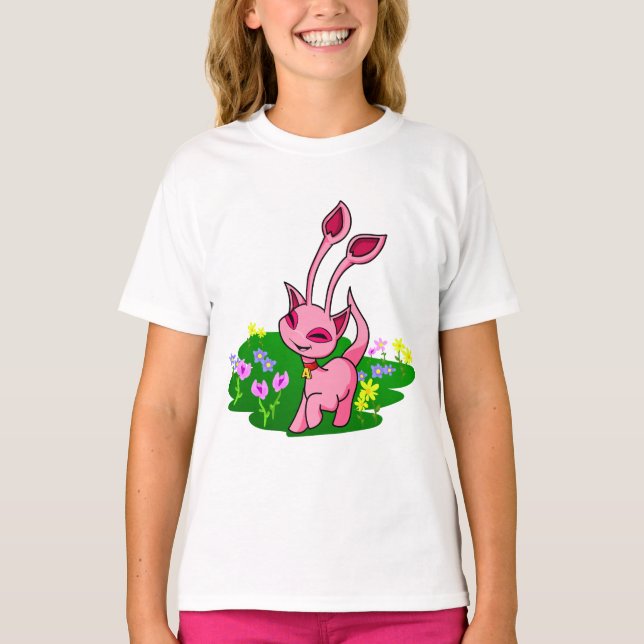 Utbetalning av rosa Aisha genom blommor T-shirt (Framsida)