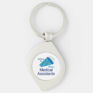 Utbilda för medicinska assistenter swirl silverfärgad nyckelring
