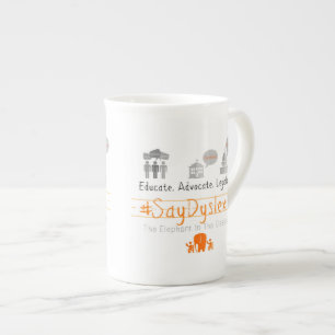Utbilda. Förkämpe. Lagstifta. #SayDyslexiamugg Benporslin Mugg
