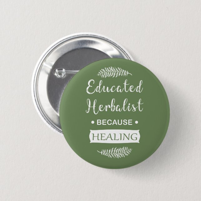 Utbildad herbalist knapp (Framsida & baksida)
