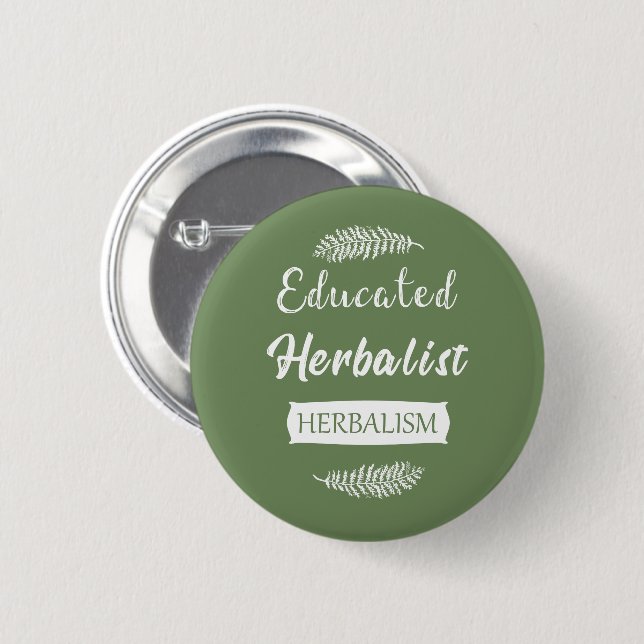 utbildad herbalist knapp (Framsida & baksida)