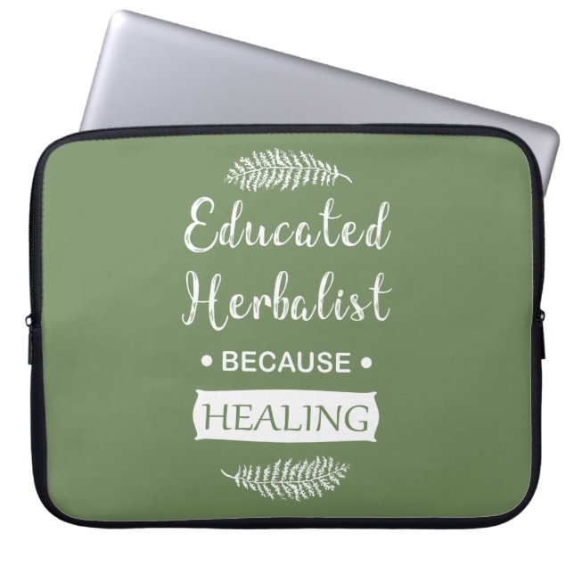 Utbildad herbalist laptop fodral (Framsidan)