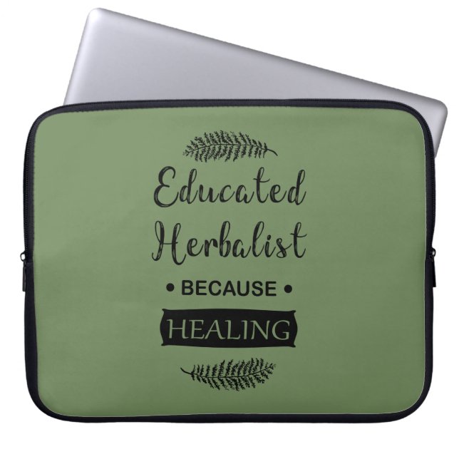 Utbildad herbalist laptop fodral (Framsidan)