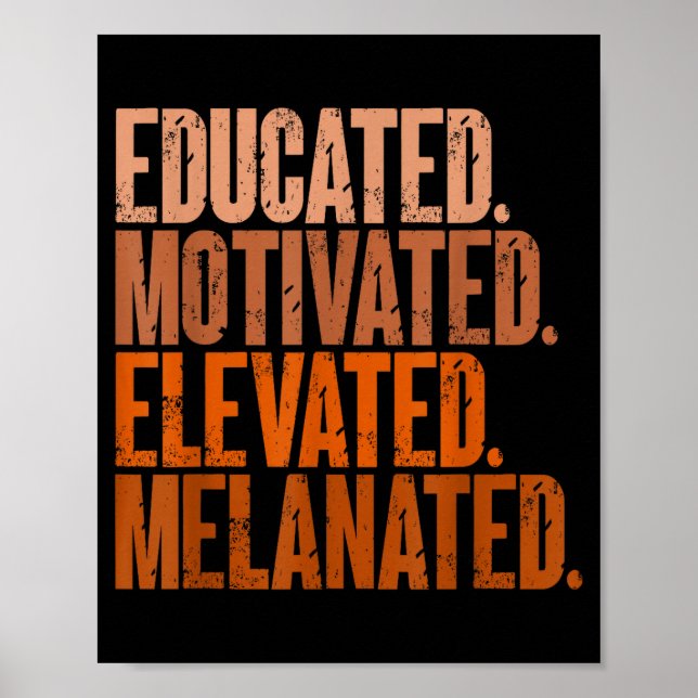 Utbildad Motiverad Förhöjd Melanerad Svart Histor Poster (Framsidan)
