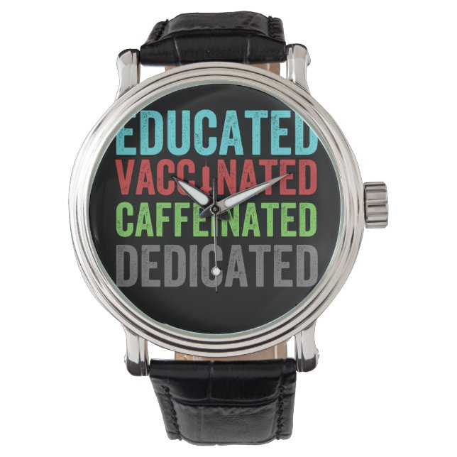utbildad vaccinerad koffeinfri (1) armbandsur (Framsida)