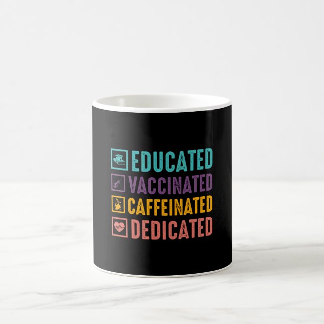 Utbildad vaccinerad koffeinfri sjuksköterska kaffemugg (Center)