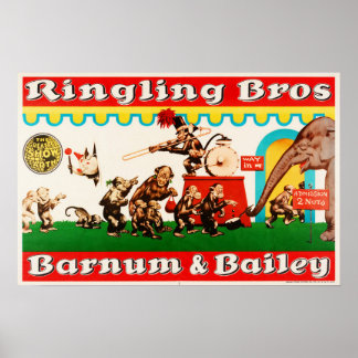 Utbildade Circus Ringling Bros Barnum Baileys Poster