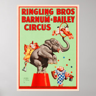 UTBILDADE DJUR Ringling Bros Barnum Bailey Circus Poster