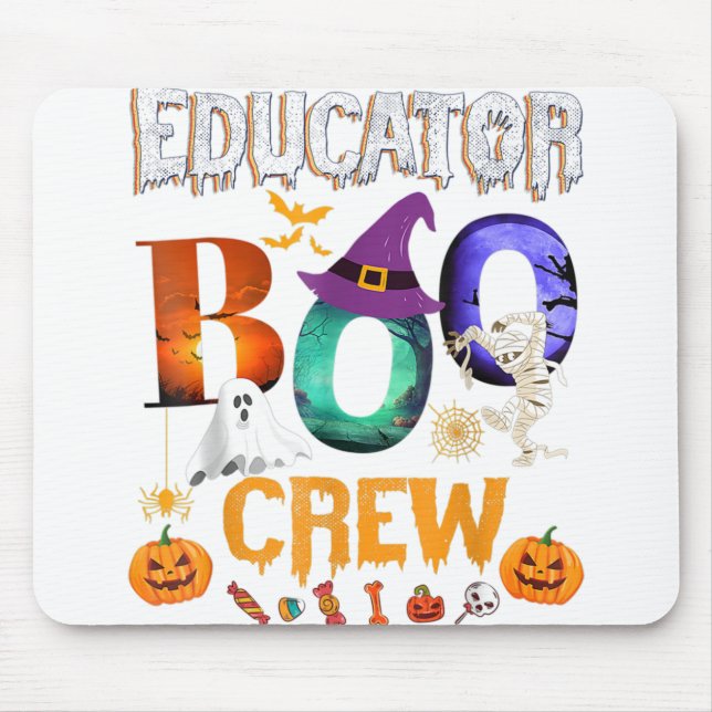 Utbildare Boo Crew Teacher Student Funny Halloween Musmatta (Framsidan)