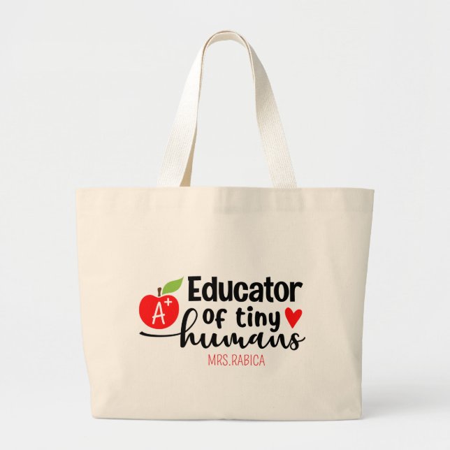 Utbildare i Tiny Humans Tote Bag Jumbo Tygkasse (Framsidan)