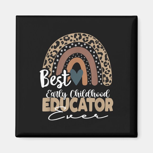 Utbildare inom tidig barndom, Boho Rainbow Lärare  Magnet (Framsidan)