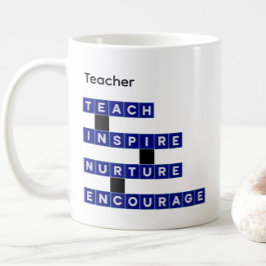 Utbildare Lärare Bokstavsmarkör Marinblå Anpassad  Kaffemugg
