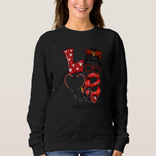Utbildare Nurse Play Leopard Kärlek Heart Messy Bu T Shirt