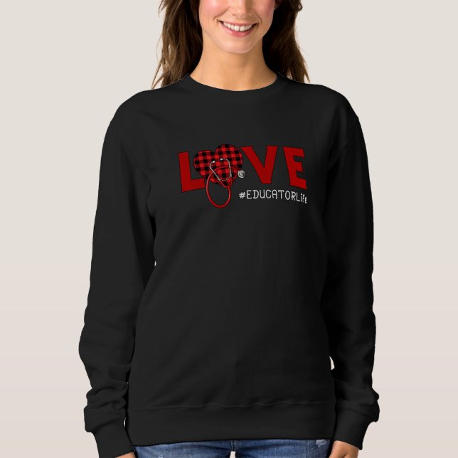 Utbildare Nurse Play Red Kärlek Heart Stethoscope  T Shirt (Framsida)