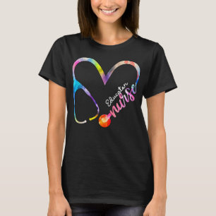 Utbildare Nurse Watercol Kärlek Heart Stethoscope T Shirt