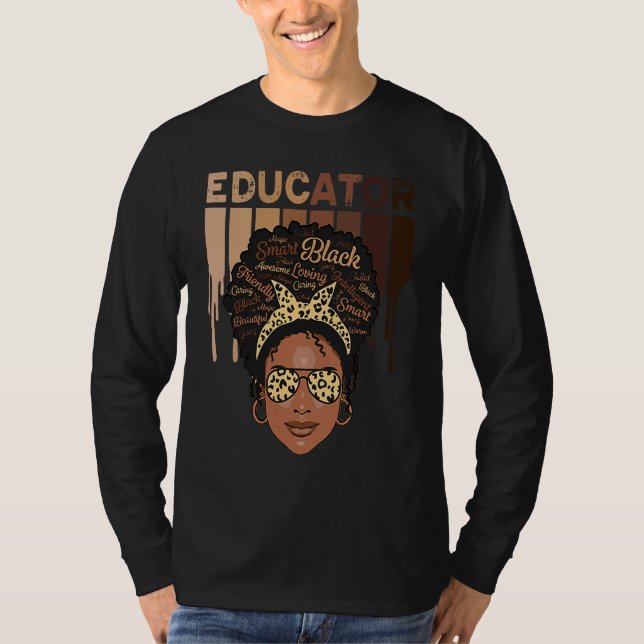 Utbildare Smart Svart Magi Omtänksam Vacker kärlek T Shirt (Framsida)
