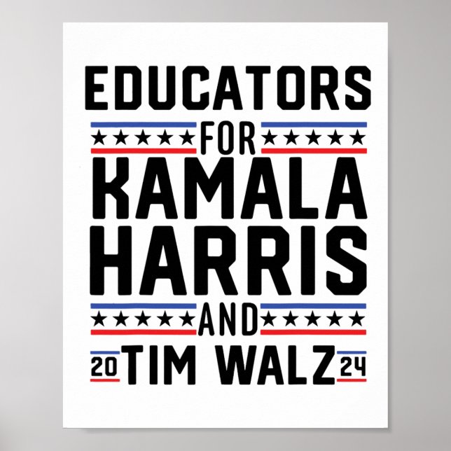 Utbildare till Kamala Harris och Tim Wheimer 2024 Poster (Framsidan)