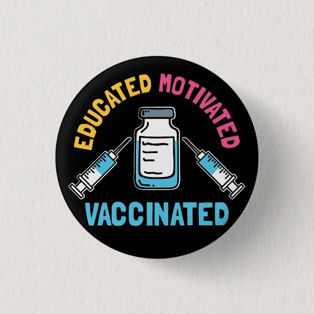 Utbildat vaccinerat vaccinerat COVID Vaccine Gag Knapp (Framsida)
