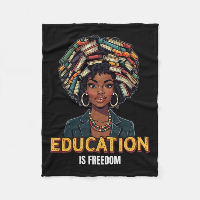 Utbildning är Freedom Black History Månadslärare B Fleecefilt (Framsidan)