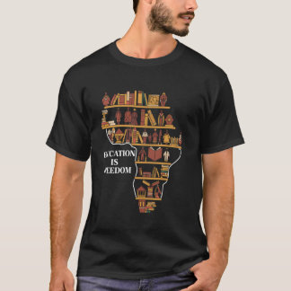 Utbildning Är Frihet Afrikansk Kart Inspiration T Shirt