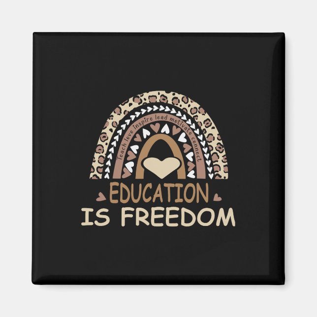 Utbildning Är Frihet Afroamerikansk Svart Histor Magnet (Framsidan)