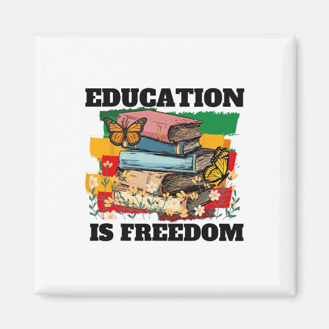 Utbildning Är Frihet Afroamerikansk Svart Histor Magnet (Framsidan)